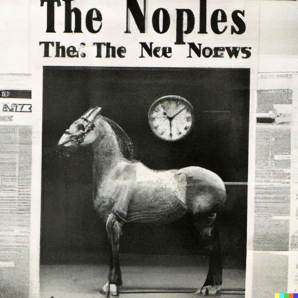 a horse, front page of The New York Times, 1980